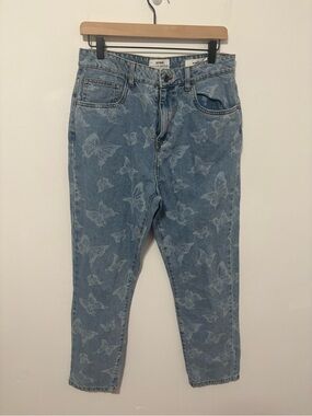Cotton on butterfly printed high rise mom jeans